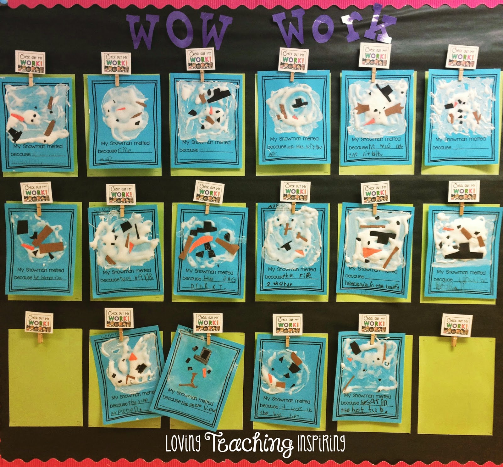 Melting snowman writing activity